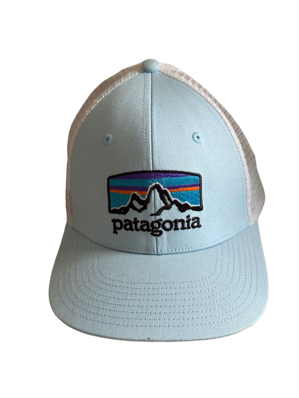 Men's Patagonia Trucker Hat One Size Light Blue and White